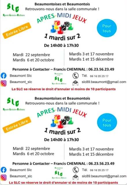 Après-midis jeux